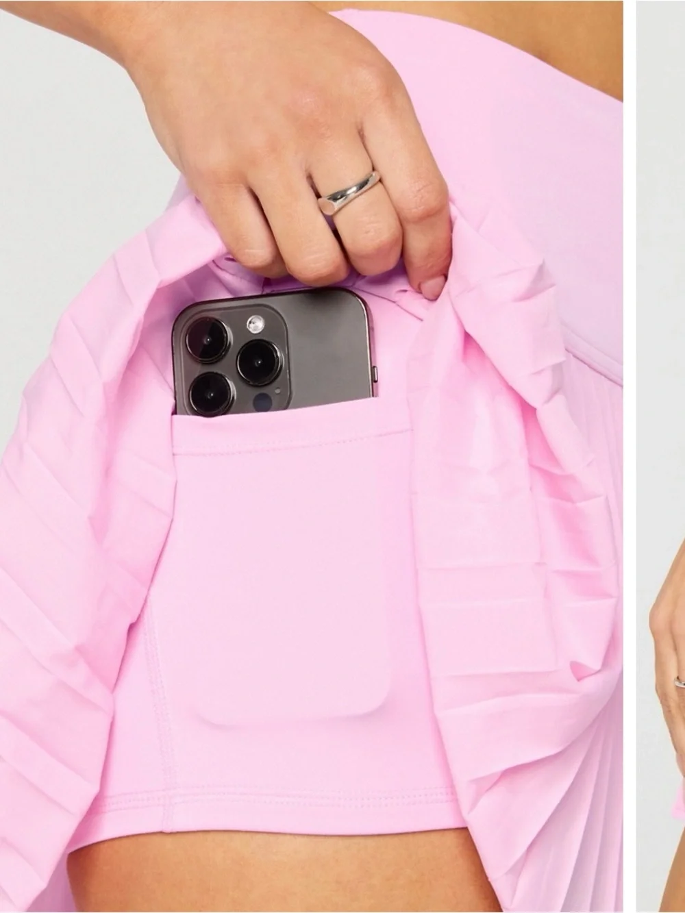 Fabletics Pleated Mini Skirt Duo in Pink and Black